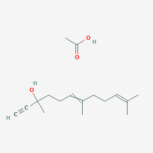 molecular formula C17H28O3 B14698785 Acetic acid;3,7,11-trimethyldodeca-6,10-dien-1-yn-3-ol CAS No. 17958-06-4