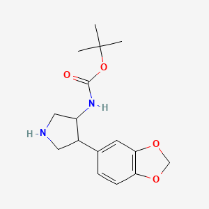 Tert-butyl (4-(benzo[d][1,3]dioxol-5-yl)pyrrolidin-3-yl)carbamate