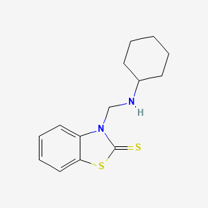 molecular formula C14H18N2S2 B14698852 2(3H)-Benzothiazolethione, 3-[(cyclohexylamino)methyl]- CAS No. 27410-40-8