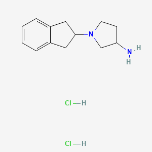molecular formula C13H20Cl2N2 B1469893 1-(2,3-dihydro-1H-inden-2-yl)pyrrolidin-3-amine dihydrochloride CAS No. 2097979-28-5