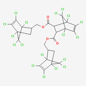 molecular formula C25H12Cl18O4 B14698941 Bis[(1,4,5,6,7,7-hexachlorobicyclo[2.2.1]hept-5-en-2-yl)methyl] 1,4,5,6,7,7-hexachlorobicyclo[2.2.1]hept-5-ene-2,3-dicarboxylate CAS No. 25914-89-0