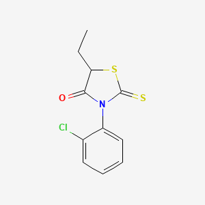 molecular formula C11H10ClNOS2 B14698976 3-(o-Chlorophenyl)-5-ethylrhodanine CAS No. 23522-49-8