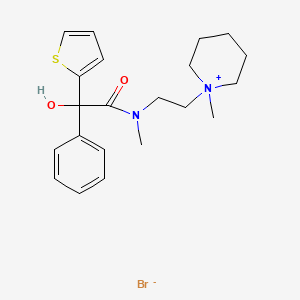 molecular formula C21H29BrN2O2S B14699000 Piperidinium, 1-(2-(alpha-hydroxy-N-methyl-alpha-phenyl-2-thiopheneacetamido)ethyl)-1-methyl-, bromide CAS No. 26058-55-9