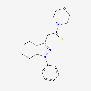 molecular formula C19H23N3OS B14699024 Morpholine, 4-((4,5,6,7-tetrahydro-1-phenyl-1H-indazol-3-yl)thioacetyl)- CAS No. 21484-47-9
