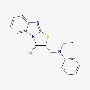 molecular formula C18H17N3OS B14699053 2-((N-Ethylanilino)methyl)thiazolo(3,2-a)benzimidazol-3(2H)-one CAS No. 22833-34-7