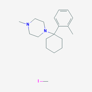 molecular formula C19H31IN2 B14699100 Piperazinium, 1,1-dimethyl-4-(1-(o-tolyl)cyclohexyl)-, iodide CAS No. 21602-37-9