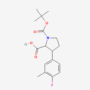 1-(tert-Butoxycarbonyl)-3-(4-fluoro-3-methylphenyl)-2-pyrrolidinecarboxylic acid