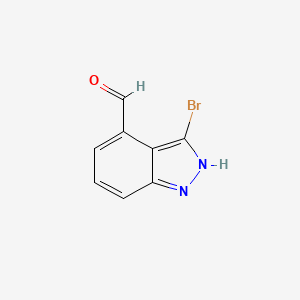 molecular formula C8H5BrN2O B1469928 1h-Indazole-4-carbaldehyde,3-bromo- CAS No. 1337881-51-2