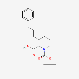 molecular formula C20H29NO4 B1469929 1-(tert-Butoxycarbonyl)-3-(3-phenylpropyl)-2-piperidinecarboxylic acid CAS No. 2197413-61-7