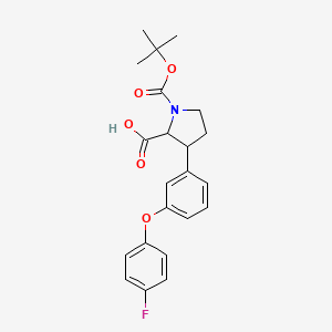1-(tert-Butoxycarbonyl)-3-[3-(4-fluorophenoxy)phenyl]-2-pyrrolidinecarboxylic acid