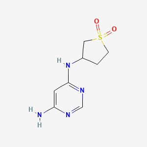 molecular formula C8H12N4O2S B1469950 3-((6-Aminopyrimidin-4-yl)amino)tetrahydrothiophene 1,1-dioxide CAS No. 1489204-55-8
