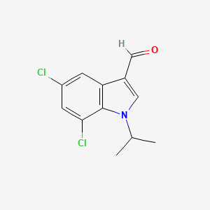 molecular formula C12H11Cl2NO B1469969 5,7-dichloro-1-isopropyl-1H-indole-3-carbaldehyde CAS No. 1350761-14-6