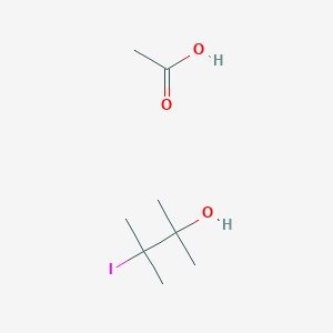 molecular formula C8H17IO3 B14699702 Acetic acid;3-iodo-2,3-dimethylbutan-2-ol CAS No. 17678-97-6