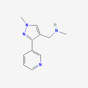 N-methyl-1-(1-methyl-3-(pyridin-3-yl)-1H-pyrazol-4-yl)methanamine