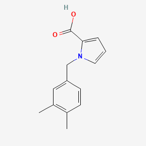 molecular formula C14H15NO2 B1470012 1-[(3,4-dimethylphenyl)methyl]-1H-pyrrole-2-carboxylic acid CAS No. 1521575-21-2