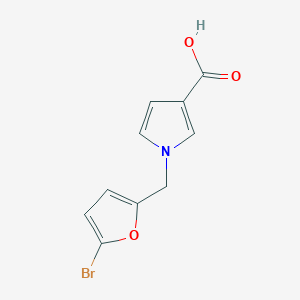 molecular formula C10H8BrNO3 B1470014 1-[(5-溴呋喃-2-基)甲基]-1H-吡咯-3-羧酸 CAS No. 1503119-57-0