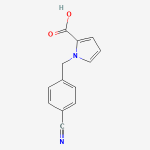 molecular formula C13H10N2O2 B1470018 1-[(4-cyanophenyl)methyl]-1H-pyrrole-2-carboxylic acid CAS No. 1517987-22-2