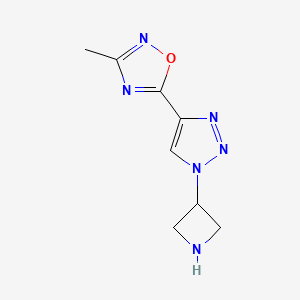 molecular formula C8H10N6O B1470019 5-(1-(azetidin-3-yl)-1H-1,2,3-triazol-4-yl)-3-methyl-1,2,4-oxadiazole CAS No. 1510074-55-1