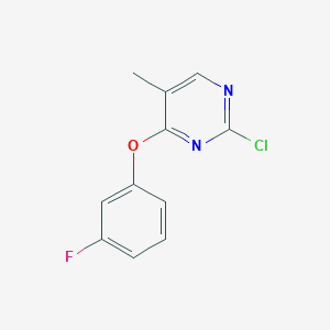 molecular formula C11H8ClFN2O B1470025 2-Chloro-4-(3-fluorophenoxy)-5-methylpyrimidine CAS No. 1523058-97-0