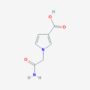 molecular formula C7H8N2O3 B1470026 1-(氨甲酰甲基)-1H-吡咯-3-羧酸 CAS No. 1518008-59-7
