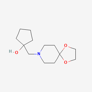 1-({1,4-Dioxa-8-azaspiro[4.5]decan-8-yl}methyl)cyclopentan-1-ol
