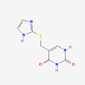 molecular formula C8H8N4O2S B14700628 Uracil, 5-((imidazol-2-ylthio)methyl)- CAS No. 24648-61-1