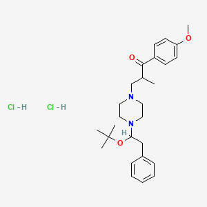 molecular formula C27H40Cl2N2O3 B14700724 Propiophenone, 3-(4-(beta-isobutoxyphenethyl)-1-piperazinyl)-4'-methoxy-2-methyl-, dihydrochloride CAS No. 21263-15-0