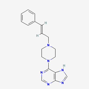 molecular formula C18H20N6 B14700727 6-(4-Phenylallyl-1-piperazinyl)-9H-purine CAS No. 24926-50-9