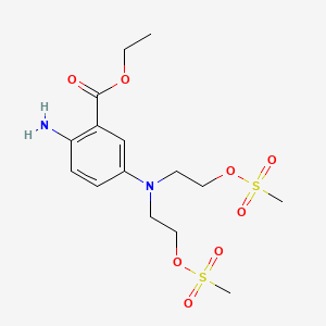 molecular formula C15H24N2O8S2 B14700832 Ethyl 2-amino-5-[bis(2-methylsulfonyloxyethyl)amino]benzoate CAS No. 23721-23-5