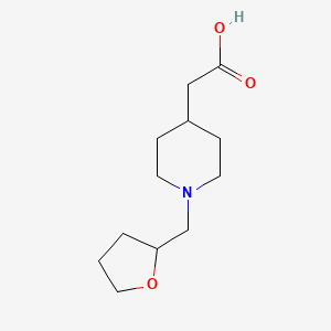 molecular formula C12H21NO3 B1470088 2-{1-[(Oxolan-2-yl)methyl]piperidin-4-yl}acetic acid CAS No. 1368870-95-4