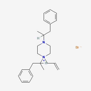 molecular formula C25H35BrN2 B14700893 Piperazinium, 1-allyl-1,4-bis(alpha-methylphenethyl)-, bromide CAS No. 23111-71-9