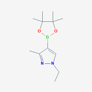 molecular formula C12H21BN2O2 B1470093 1-Ethyl-3-methyl-4-(4,4,5,5-tetramethyl-1,3,2-dioxaborolan-2-yl)-1H-pyrazole CAS No. 2019997-43-2