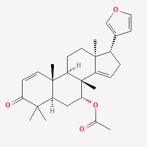 molecular formula C28H36O4 B14700930 Azadirone CAS No. 25279-67-8