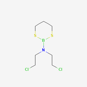 molecular formula C7H14BCl2NS2 B14700940 n,n-Bis(2-chloroethyl)-1,3,2-dithiaborinan-2-amine CAS No. 23068-60-2