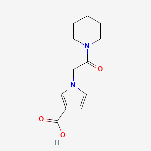 molecular formula C12H16N2O3 B1470095 1-(2-oxo-2-(piperidin-1-yl)ethyl)-1H-pyrrole-3-carboxylic acid CAS No. 1507855-04-0