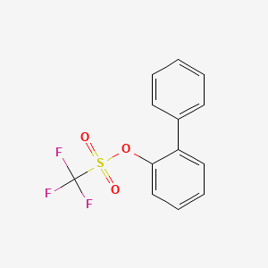 molecular formula C13H9F3O3S B14700967 Methanesulfonic acid, trifluoro-, [1,1'-biphenyl]-2-yl ester CAS No. 17763-65-4