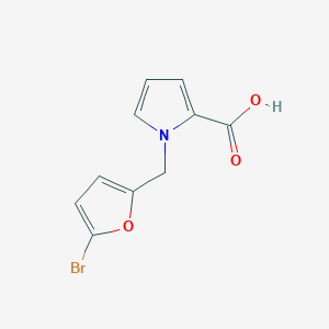 molecular formula C10H8BrNO3 B1470101 1-[(5-bromofuran-2-yl)methyl]-1H-pyrrole-2-carboxylic acid CAS No. 1539612-09-3