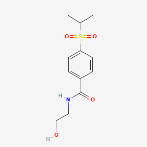 molecular formula C12H17NO4S B14701022 Benzamide, N-(2-hydroxyethyl)-p-(isopropylsulfonyl)- CAS No. 20884-74-6