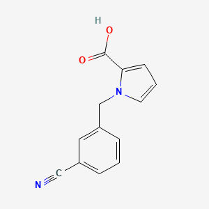 molecular formula C13H10N2O2 B1470108 1-[(3-cyanophenyl)methyl]-1H-pyrrole-2-carboxylic acid CAS No. 1522721-96-5
