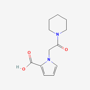 molecular formula C12H16N2O3 B1470110 1-[2-oxo-2-(piperidin-1-yl)ethyl]-1H-pyrrole-2-carboxylic acid CAS No. 1523334-92-0