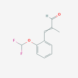 molecular formula C11H10F2O2 B1470111 3-[2-(二氟甲氧基)苯基]-2-甲基丙-2-烯醛 CAS No. 1564005-83-9