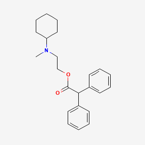 molecular formula C23H29NO2 B14701135 Acetic acid, diphenyl-, 2-(cyclohexylmethylamino)ethyl ester CAS No. 21461-63-2