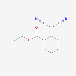 molecular formula C12H14N2O2 B14701181 Cyclohexanecarboxylic acid, 2-(dicyanomethylene)-, ethyl ester CAS No. 26345-13-1