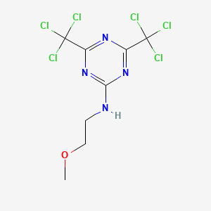 molecular formula C8H8Cl6N4O B14701228 N-(2-methoxyethyl)-4,6-bis(trichloromethyl)-1,3,5-triazin-2-amine CAS No. 24803-13-2