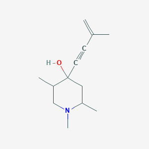 molecular formula C13H21NO B14701232 1,2,5-Trimethyl-4-(3-methylbut-3-en-1-yn-1-yl)piperidin-4-ol CAS No. 17810-24-1
