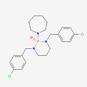 molecular formula C23H30Cl2N3OP B14701291 1-[1,3-Bis(4-chlorobenzyl)-2-oxido-1,3,2-diazaphosphinan-2-yl]azepane CAS No. 14992-07-5