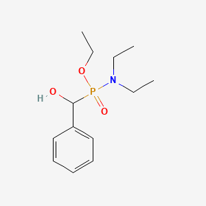 molecular formula C13H22NO3P B14701297 Ethyl N,N-diethyl-P-[hydroxy(phenyl)methyl]phosphonamidate CAS No. 27272-15-7
