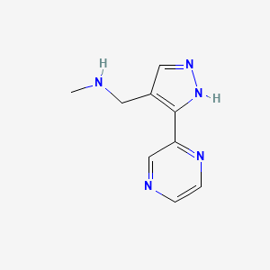 N-methyl-1-(3-(pyrazin-2-yl)-1H-pyrazol-4-yl)methanamine
