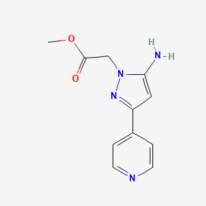 molecular formula C11H12N4O2 B1470141 Methyl 2-(5-amino-3-(pyridin-4-yl)-1H-pyrazol-1-yl)acetate CAS No. 2098023-56-2