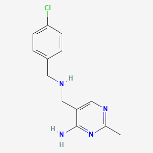 molecular formula C13H15ClN4 B14701428 5-{[(4-Chlorobenzyl)amino]methyl}-2-methylpyrimidin-4-amine CAS No. 20352-44-7
